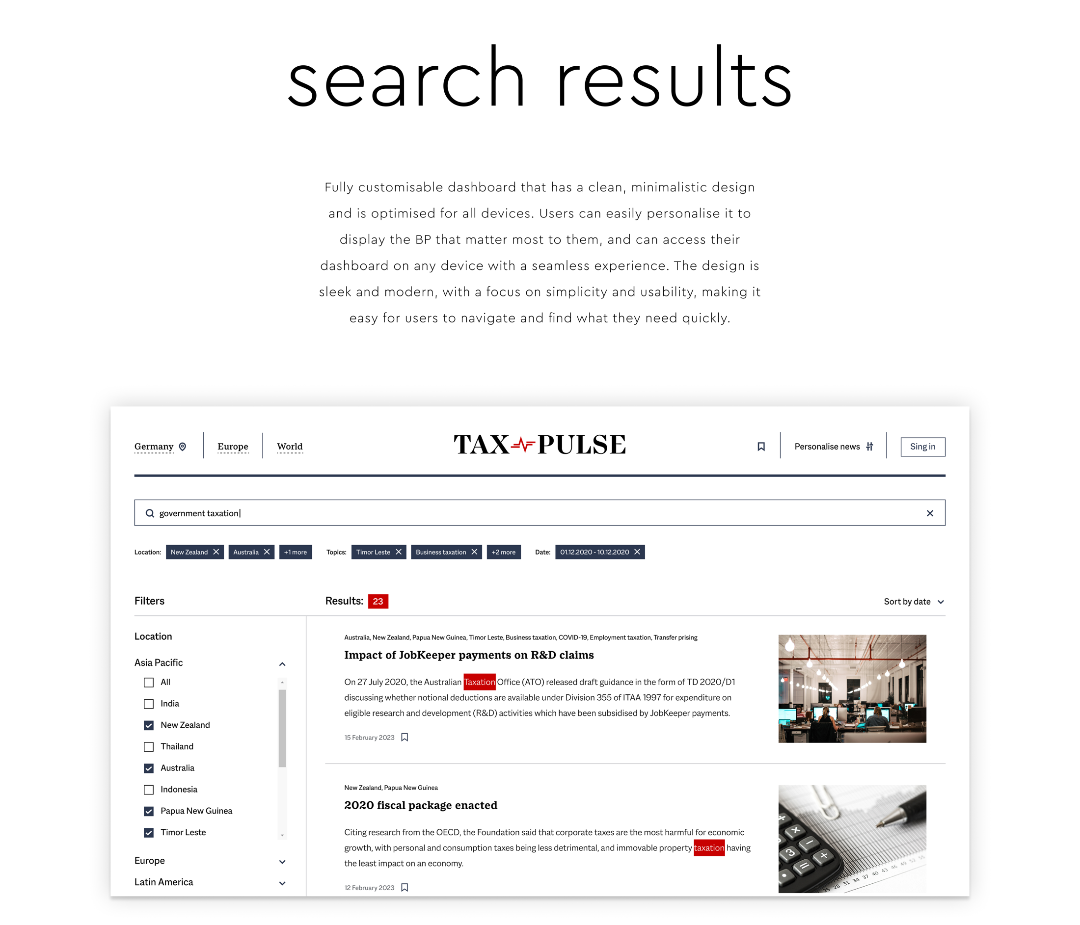 Search results